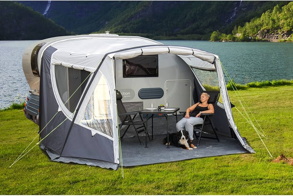 action-zelt-179mlj.jpg Reimo Tent Technology Vorzelt aufblasbar passend für Adria Action 361 Luftvorzelt Wohnwagen Zelt Camping : Amazon.de: Sport & Freizeit – Bild 1