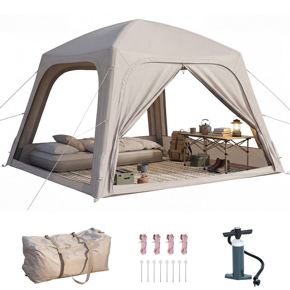 aufblasbares-zelt-4-personen-529hoi.jpg Meulbaty aufblasbares Zelt Camping Pavillon mit Luftpumpe Abnehmbarer Türvorhang, Personen: 6 (1 tlg., Air Glamping Zelte für 4 Jahreszeiten Camping), ... – Bild 1