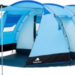 CampFeuer Zelt Super+ für 4 Personen | Blau/Schwarz | XXL Tunnelzelt mit 2 Eingängen und Vordach, 3000 mm Wassersäule | Zelt mit Vorzelt und ...