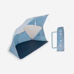 Strandmuschel Compact drei Personen UPF50+ Durchmesser 180 cm Iwiko grau/beige | Decathlon