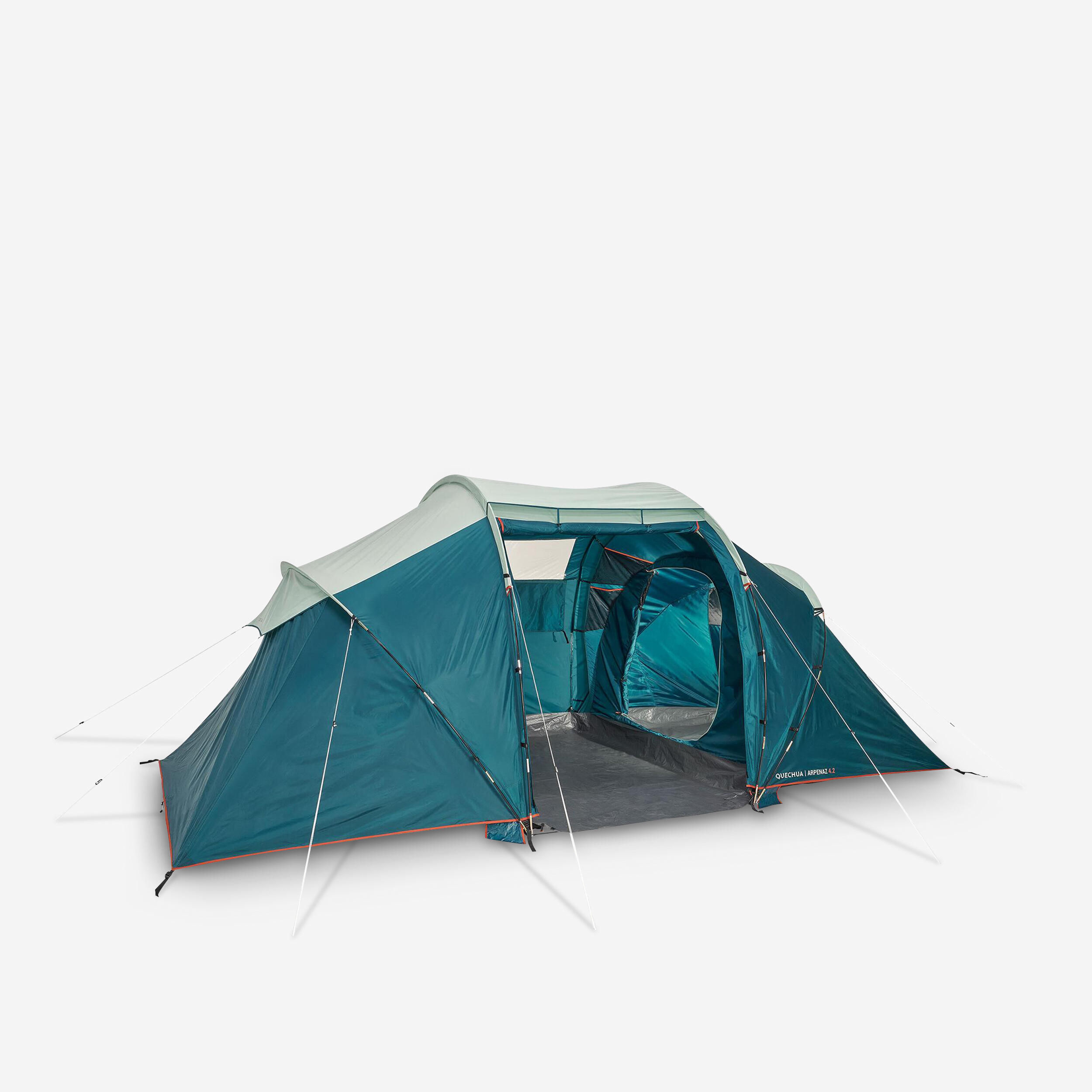 decathlon-zelt-4-personen-420xcz.jpg Familienzelt Stangenaufbau Arpenaz 4.2 für 4 Personen in 2 Kabinen – Bild 1