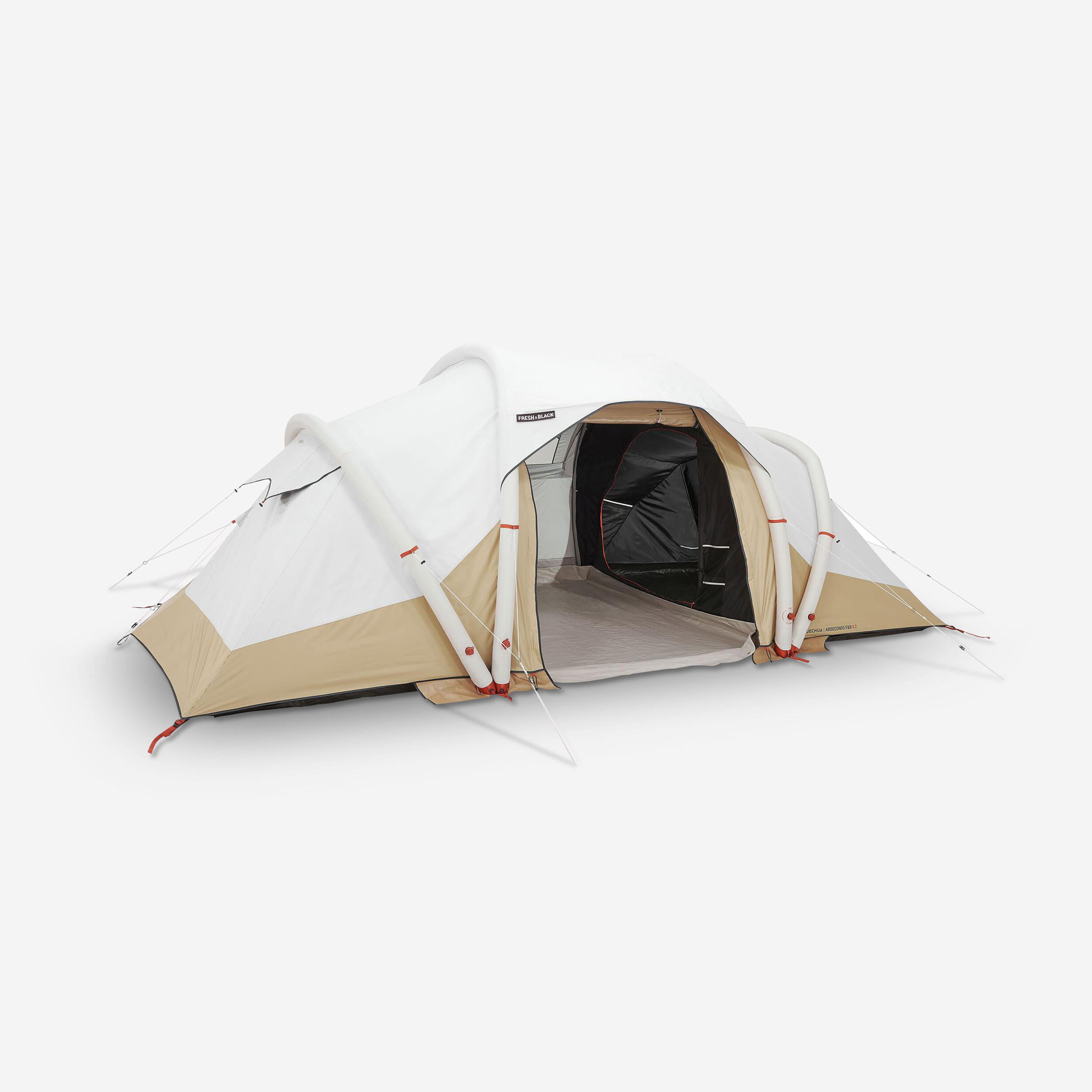 decathlon-zelt-aufblasbar-031wrx.jpg Familienzelt aufblasbar Fresh & Black Air Seconds 4.2 für 4 Personen 2 Kabinen – Bild 1