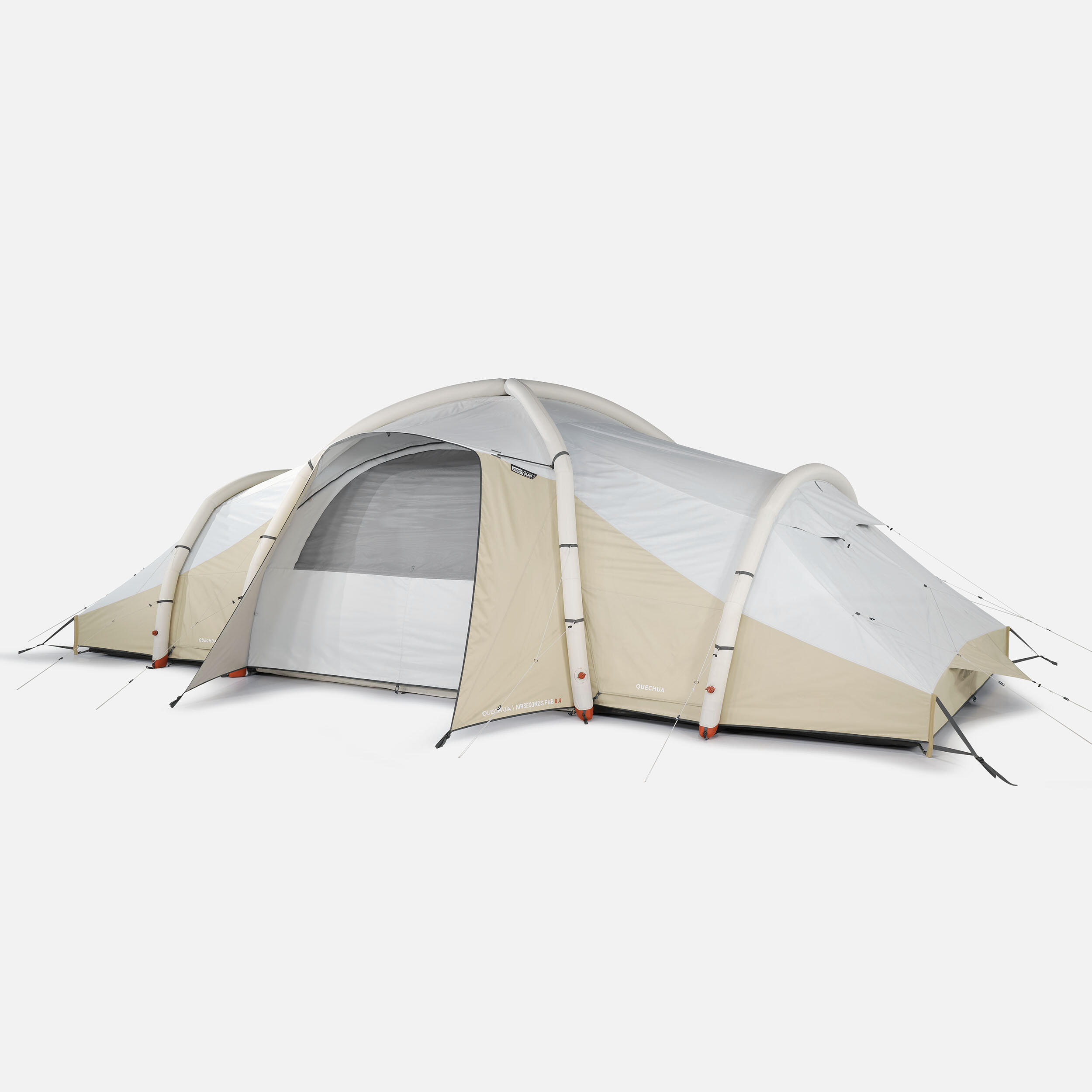 decathlon-zelt-aufblasbar-835rbz.jpg Familienzelt aufblasbar Air Seconds 8.4 Fresh & Black 8 Personen in 4 Kabinen – Bild 1