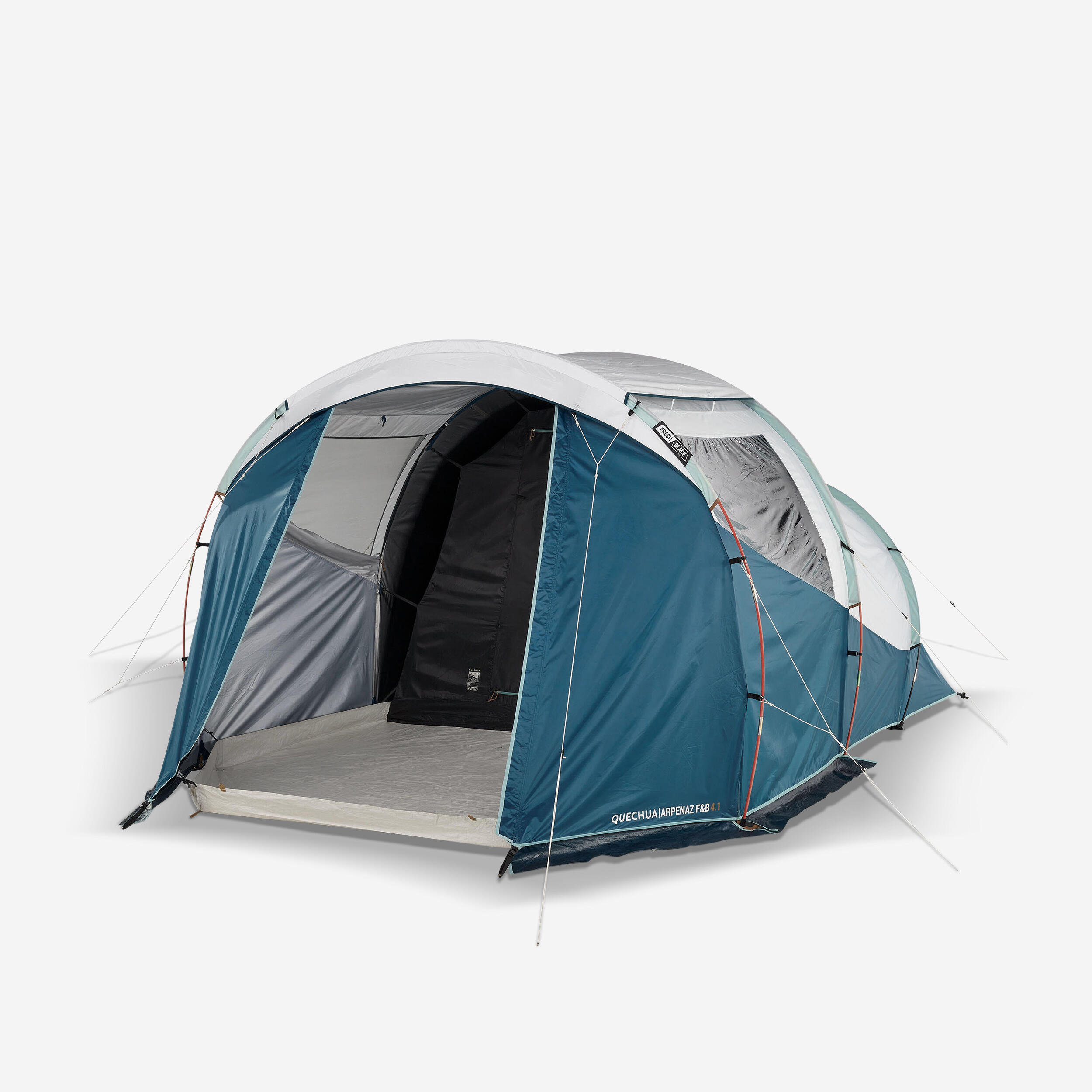 decathlon-zelte-4-personen-236xap.jpg Familienzelt Stangenaufbau Arpenaz 4.1 Fresh & Black 4 Personen in 1 Kabine – Bild 1