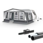 DOREMA Wohnwagen Vorzelt BERGAMO DELUXE, Gr. 16, Umlauf 1025 1050 cm, Tiefe 240 cm, Fibretech Plus Gestänge