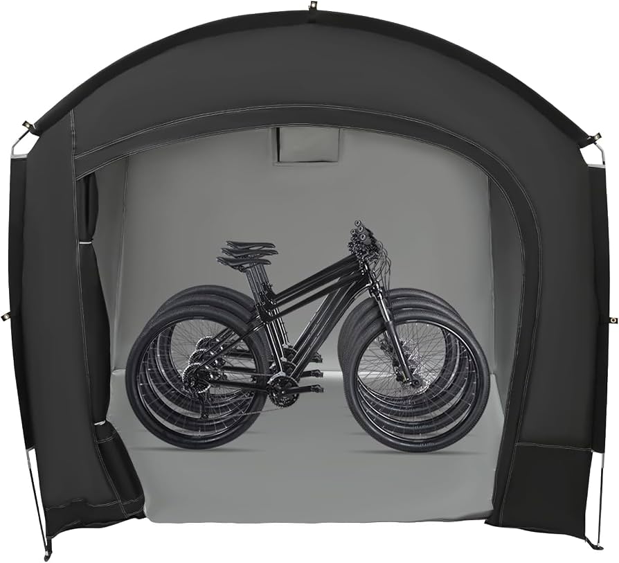 fahrradzelt-264zjy.jpg Fahrradzelt Schwarz 220x150x185 cm – Wasserdicht, Sonnengeschützt, Staubdicht, Tragbar – Garagenzelt Winterfest für Fahrrad Garage Outdoor, Großes ... – Bild 1