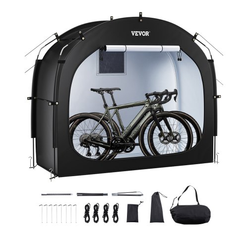 fahrradzelt-304kst.jpg VEVOR Fahrradzelt, 1 bis 2 Fahrräder, geräumiges Fahhrradgarage mit belüftetem Fenster, einfach zu installierende Fahrradschuppe mit hochfestem Fiberglas & Doppelreißverschlüssen, 195x81x173 cm | VEVOR DE – Bild 1