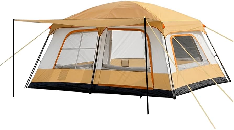 familienzelte-199njk.jpg Familienzelt für 4 Personen, Tunnelzelt mit 2 Schlafkabinen und Vorzelt, 10 Min Schnellaufbau, 3000 mm wasserdichtes Campingzelt mit UPF 50+, leichtes Zelt für Familien Camping und Outdoor (Khaki) : Amazon.de: Sport & Freizeit – Bild 1