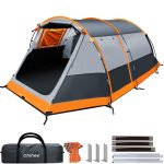 Chihee Camping Zelte Tunnel Zelt 4 Personen Familienzelt mit 2 Türen Extra wetterfestes Zelt 4 Jahreszeiten Zelte mit doppelter wasserdichter ...