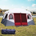 Camping Zelt, Familienzelt für 4–12 Personen, 2 Schlafzimmer, 2 Doors Wasserdicht Winddicht, einfach aufzubauendes Doppellagiges Outdoor Zelt mit ...
