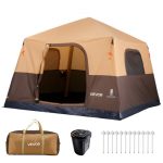 VEVOR Campingzelt 6 Personen, Aufblasbares Familienzelt mit Wiederaufladbarer Pumpe, TPU Luftschlauch & 4 Netzfenstern, Kabinenzelt mit Tragetasche ...