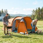 Outsunny Tunnelzelt Familienzelt mit 2000mm Wassersäule, wasserdicht Gruppenzelt, Personen: 2 (Tunnelzelt, 1 tlg., Familienzelt), für Camping Reise ...