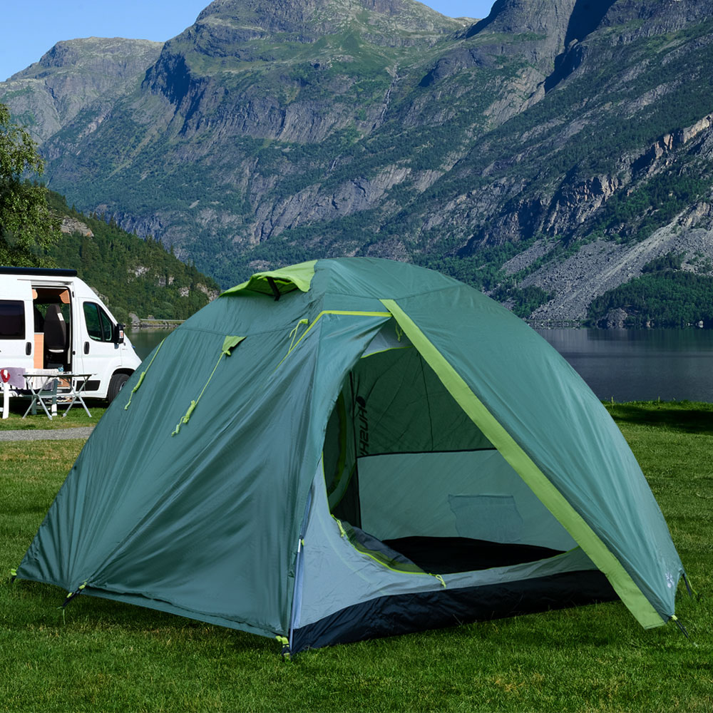 grosses-zelt-330cot.jpg Camping Zelt, für 3 Personen, grün, wasserdicht, L 300 cm, | ETC Shop – Bild 1