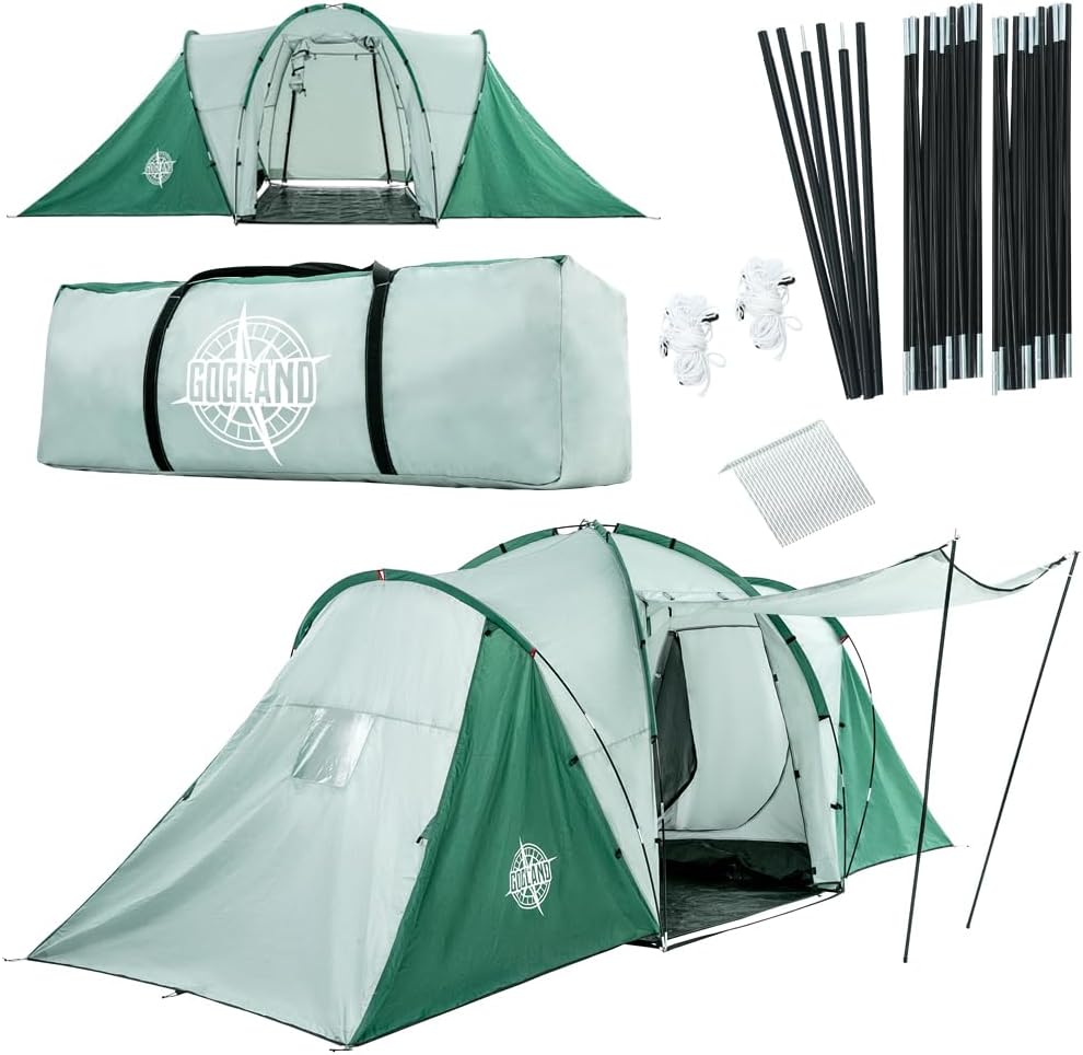 grosses-zelt-664wcg.jpg GOGLAND "Big Camping" Premium 6 Personen Zelt mit 2 Kabinen – Bild 1
