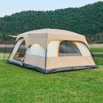 Hauszelt, große Zelte für Camping, Wandern, Partys, Mehrfamilienzelt mit Netzfenstern, stabile Stahlstangen, wasserdichte Doppelschicht, Outdoor Zelt, ...
