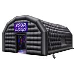 VEVOR Aufblasbares Partyzelt 8x6x4 m, Würfelzelt für Disco Nachtclub, Pavillon Hochzeitszelt mit 1100W Gebläse, Sandsack, 2 Fenster für ...