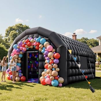 partyzelt-aufblasbar-380ohm.jpg VEVOR Aufblasbares Partyzelt 5x4x3,8 m, Würfelzelt für Disco Nachtclub, Pavillon Hochzeitszelt mit 680W Gebläse, Sandsack, 2 Fenster für ... – Bild 1