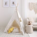 Tipi Zelt und Matte Hellbeige