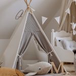 Creme – Tipi, Zelt für Kinder mit Bodenmatte – MUZPONY