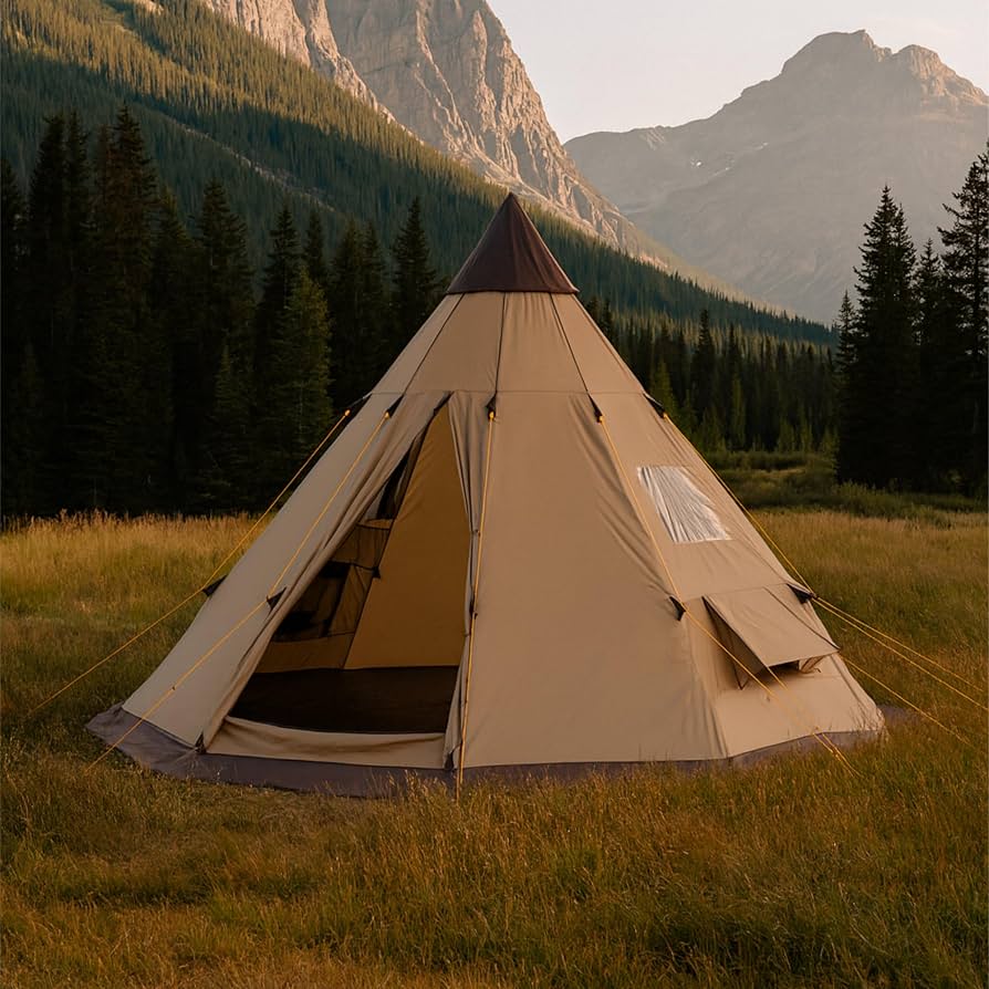tipi-zelte-981lud.jpg CampFeuer Tipi Zelt Spirit für 4 Personen | 3000 mm Wassersäule | Braun | Indianerzelt für Camping, Wandern, Firstzelt, Pyramidenzelt, Rundzelt, ... – Bild 1