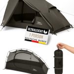 WANDERFALKE® Trail 1 & 2 Personen Zelt Ultraleicht, kleines Packmaß, wasserdicht 4.000mm, leichtes 1 2 Mann Trekkingzelt Ultralight, Outdoor Zelte für ...
