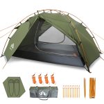 Night Cat Rucksackzelt für 2 Personen, leichtes Campingzelt mit faltbarer Stange, leicht, schnell aufzubauen, doppellagig, wasserdicht, ultraleicht, kompakt, 2,1 x 1,3 m, zwei Türen : Amazon.de: Sport & Freizeit