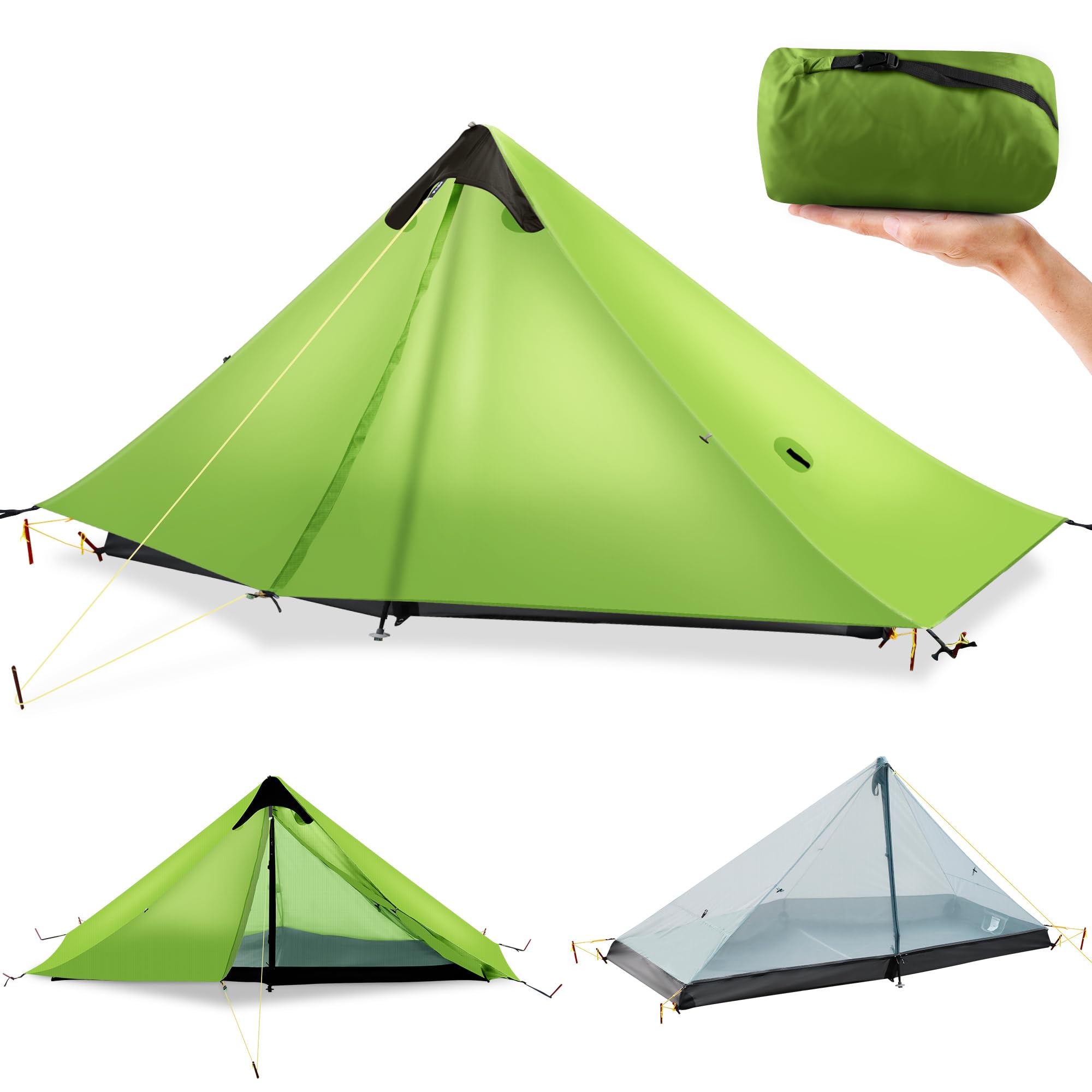 ultralight-zelt-627cuq.jpg FBSPORT Ultraleichtes Zelt 3 Jahreszeiten Rucksackzelt 1 Person Campingzelt, Outdoor Leicht LanShan Camping Zelt Shelter für Camping, Trekking, Kajak, Klettern, Wandern, 1 Person/Grün : Amazon.de: Sport & Freizeit – Bild 1