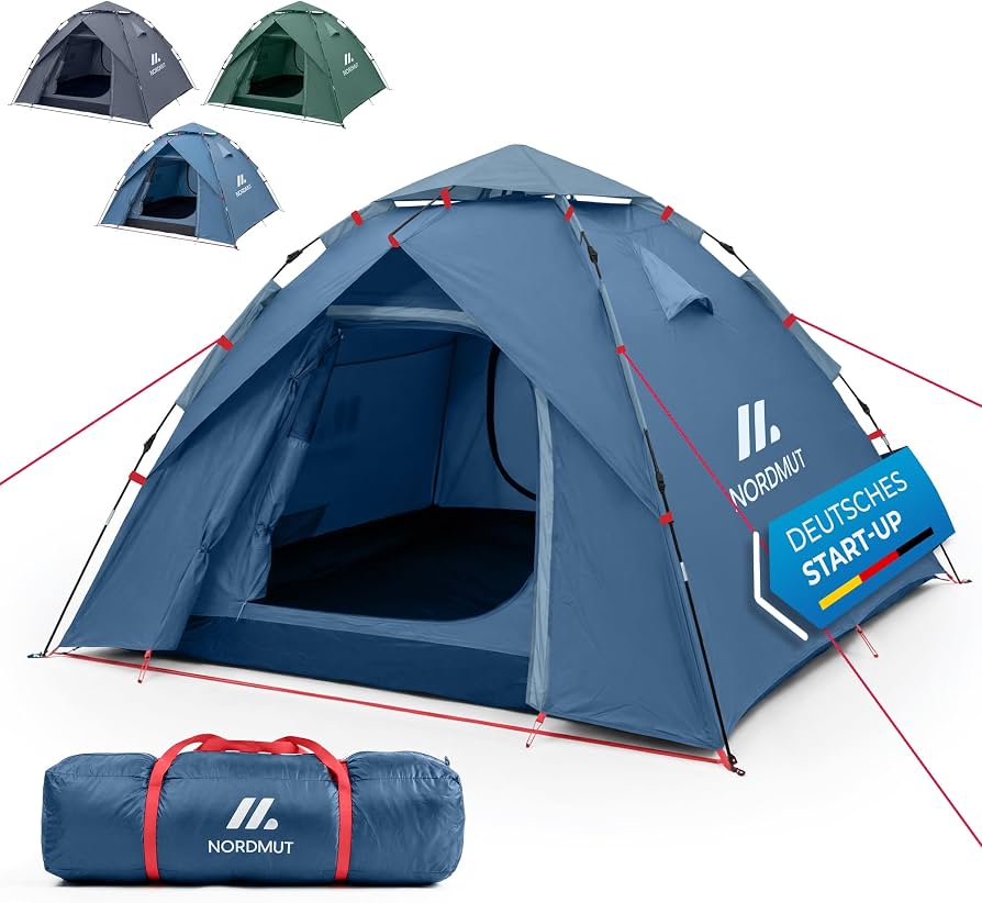 wurfzelte-2-personen-762efh.jpg NORDMUT® Wurfzelt 2 4 Personen für blitzschnellen Aufbau – Pop Up Zelt 2 4 Personen wasserdicht & UV Schutz – Campingzelt mit hervorragender ... – Bild 1