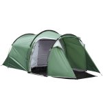 Outsunny Zelt für 2 3 Personen 190T Tunnelzelt Campingzelt mit Heringen Glasfaser Polyester Dunkelgrün 426 x 206 x 154 cm | Aosom.de