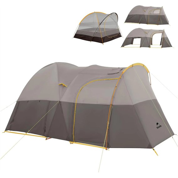 zelt-fuer-6-personen-088cpk.jpg Naturehike KOTA 6 Personen Campingzelt hellbraun grau – Bild 1