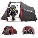 Lone Rider Motorrad Camping Zelt 2 Personen Wasserdicht, Garage | Wasserdichtes MotoTent mit separater Motorrad Garage. Inkl. Tragetasche, ...
