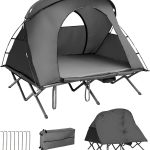 GOPLUS Feldbett mit Zelt für 2 Personen, 4 in 1 Campingzelt wasserdicht mit Regenabdeckung, Luftmatratze, Kissen & Rolltasche, Campingbett aus hochwertigem Oxford Gewebe mit Doppeldach (Grau) : Amazon.de: Sport & Freizeit