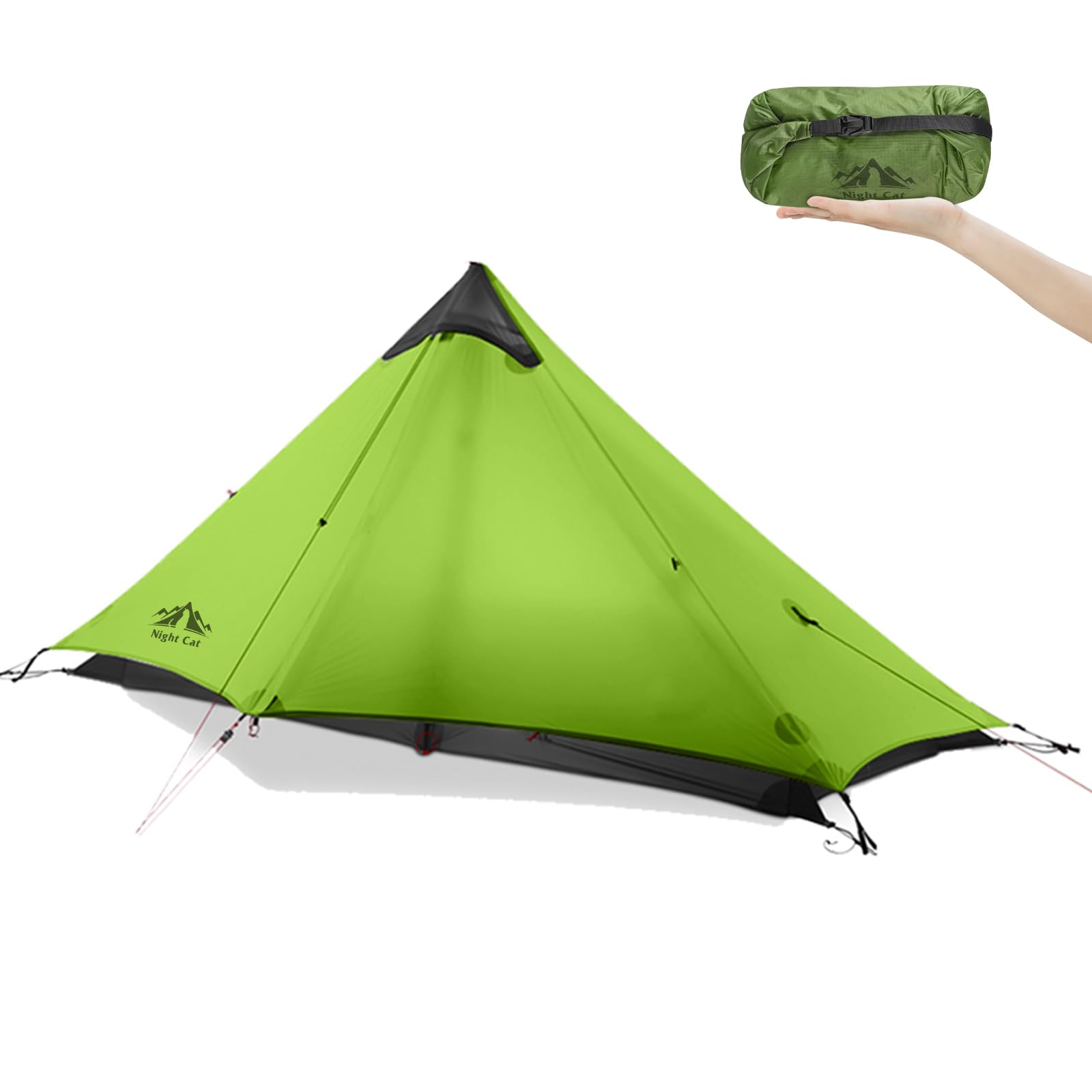 zelt-ultraleicht-530wcu.jpg Night Cat 1 Mann Zelt Ultraleicht: Wasserdicht Zelt für Fahrradtour Kleines Packmaß Trekking Camping : Amazon.de: Sport & Freizeit – Bild 1