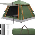HAUSPROFI Zelt 2 3 Perosonen Pop Up Zelt, Camping Zelt mit Vorzelt Fenster, Große Wasserdicht Automatisches Wurfzelt, Doppeltürlüftung, Moskitoschutz, ...