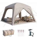 Meulbaty aufblasbares Zelt Camping Pavillon mit Luftpumpe Abnehmbarer Türvorhang, Personen: 6 (1 tlg., Air Glamping Zelte für 4 Jahreszeiten Camping), ...
